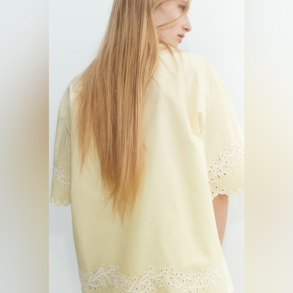 NWT H&M Eyelet-Embroidered Cotton Shirt & Shorts - Picture 6 of 11